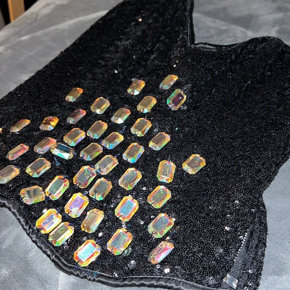 Custom sequin and crystal extreme boned corset - Picture 6 of 8